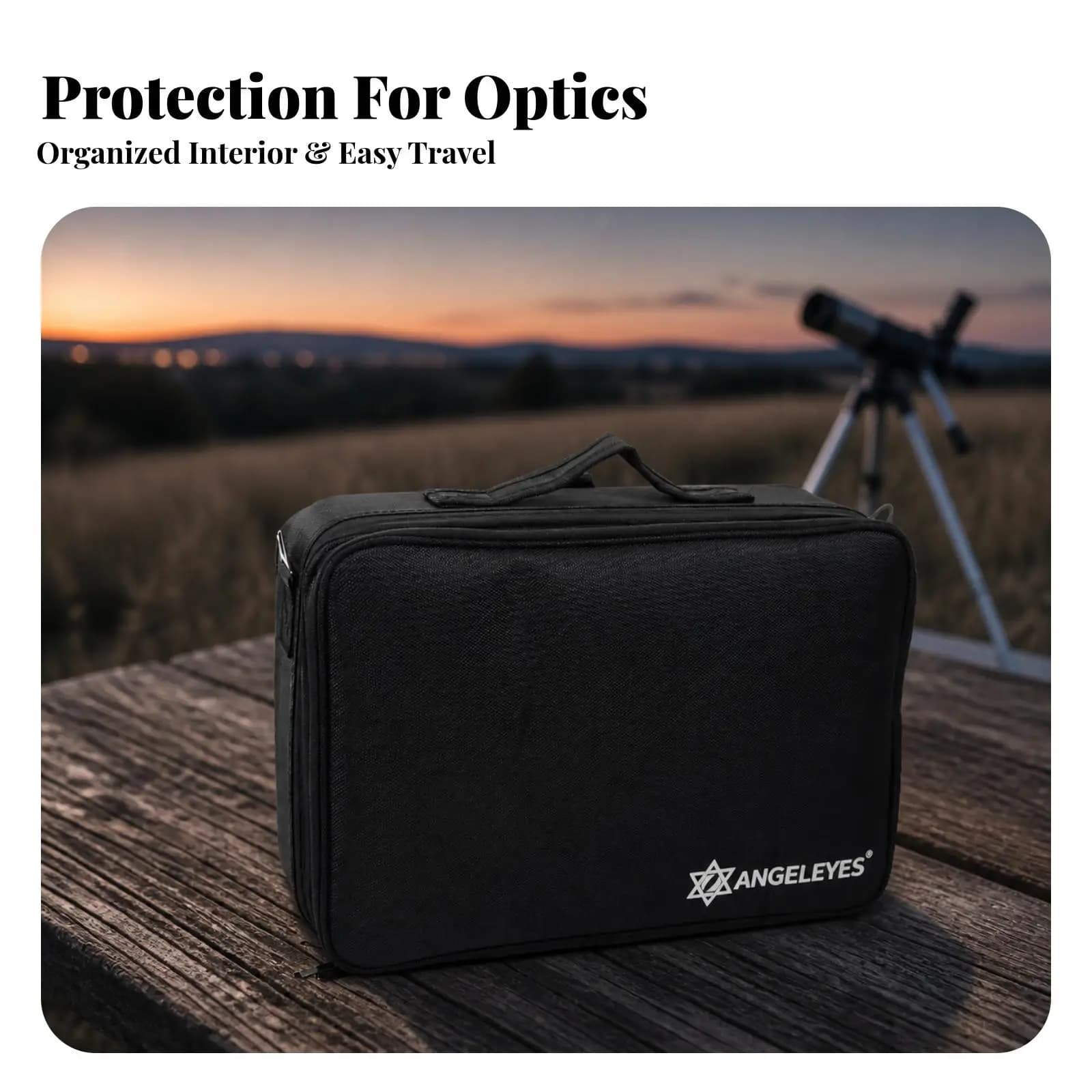 Portable Telescope Eyepiece Holder Black Zippered Case for Binoculars Chest Bag Astronomy Gear Storage