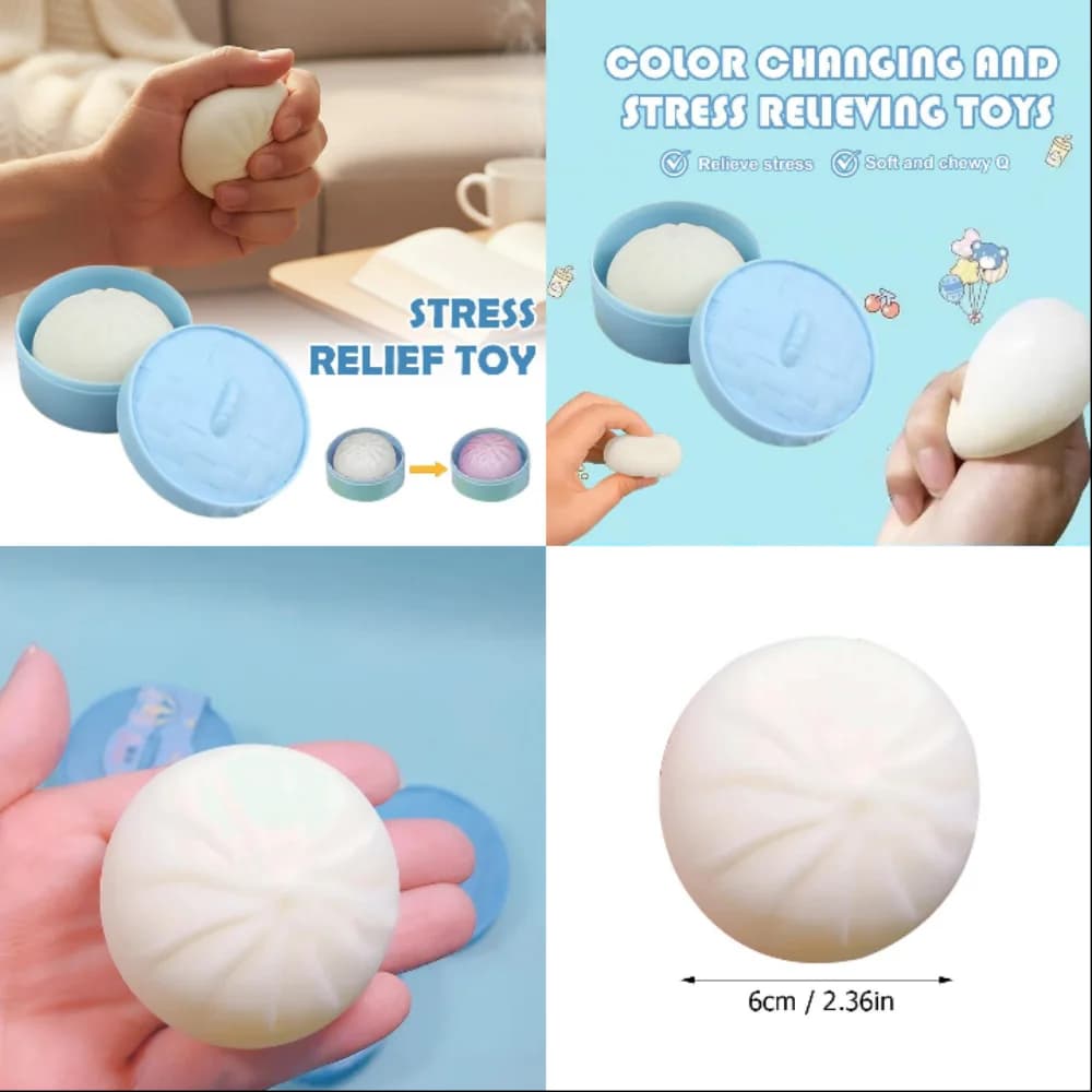 1/3/5PCS Mini Dumpling Squishes Stress Balls Reusable Low Rebound Decompression Toys Dough Ball Unique Home Decoration Gifts 6cm