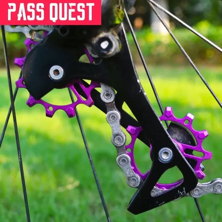 PASS QUEST-Accessori per biciclette, guida, parti bici, 12T, 14T Puleggia a tensione stretta e larga