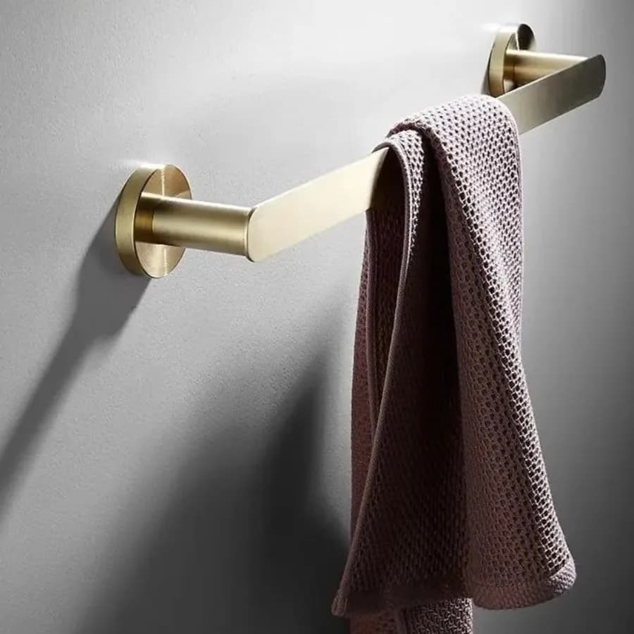 Brushed Gold 304 Stainless Steel Bathroom Hardware Kit Wall Mount Towel Ring Single Bar Holder Home Toilet Paper Roll Rack Set
