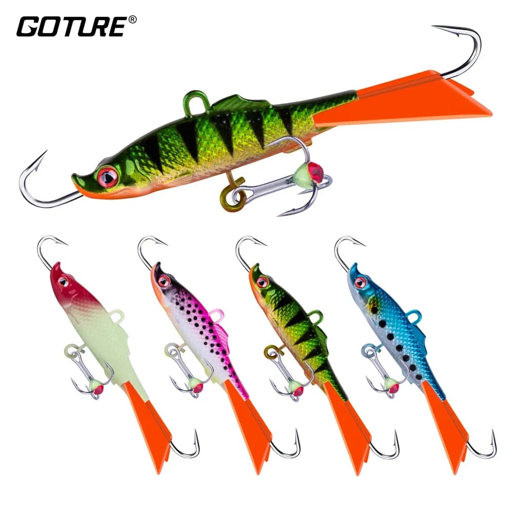 Goture-Ice Jig Fishing Lure, Hard Artificial Bait, Luminous Hooks, Perch Pike, Winter Fishing, Balancers, 15g, 68mm, 1Pc