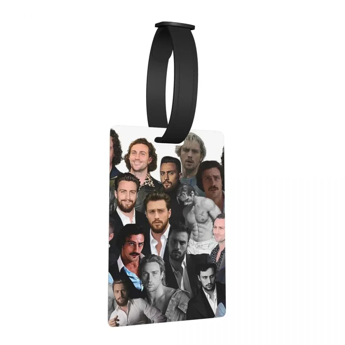 Aaron-taylor Johnson Collage di foto Etichette per bagagli Accessori per valigie Etichetta per imbarco per bagagli di moda Porta etichette ID Nome Indirizzo