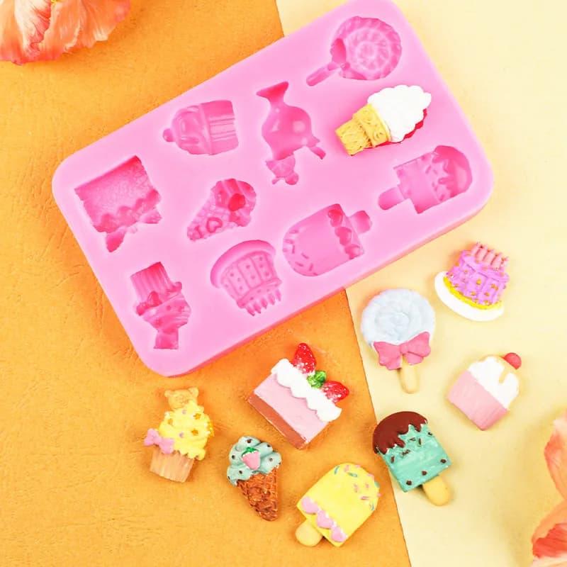Pocket Ice Cream Cake Candy Lollipop Dessert decorazione della tavola stampo in Silicone Candy Baking decorazione accessori stampo 17-860