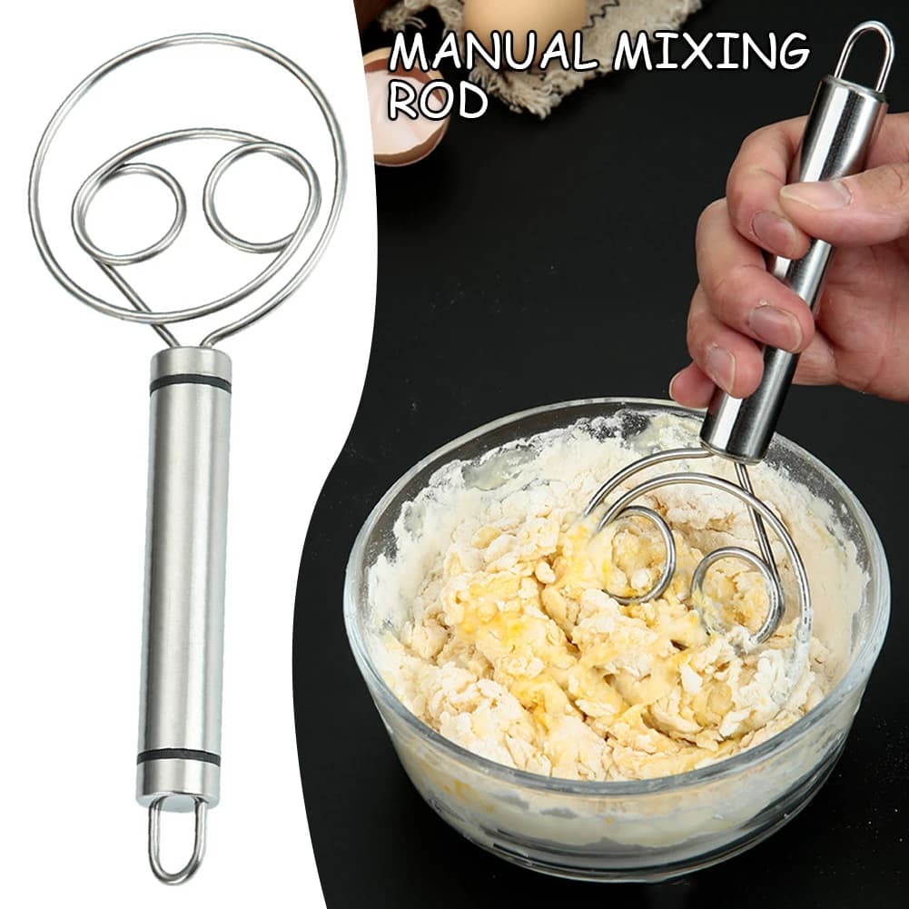 Dough Whisk Bread Mixer Stainless Steel Cake Pastry Flours Blenders With Hanging Hole Kitchen Baking BHL1357-FRO