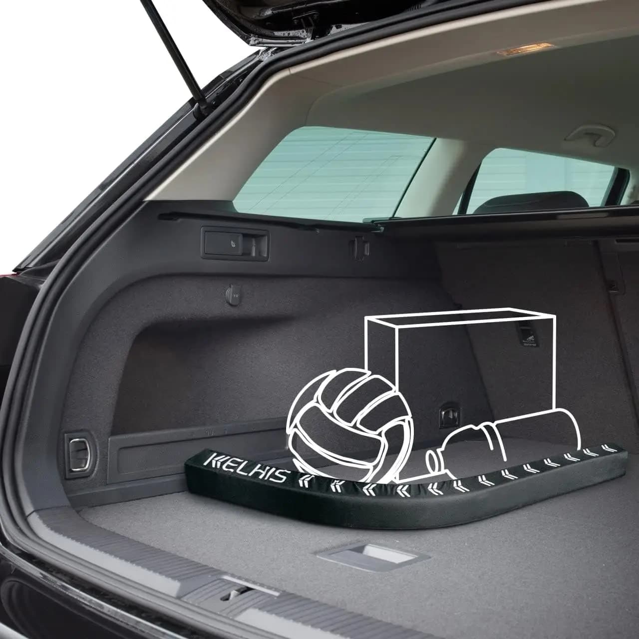 Organizer Flessibile per Bagagliaio Auto, SUV, Berlina - Accessorio di Stoccaggio per Veicoli da 98 cm