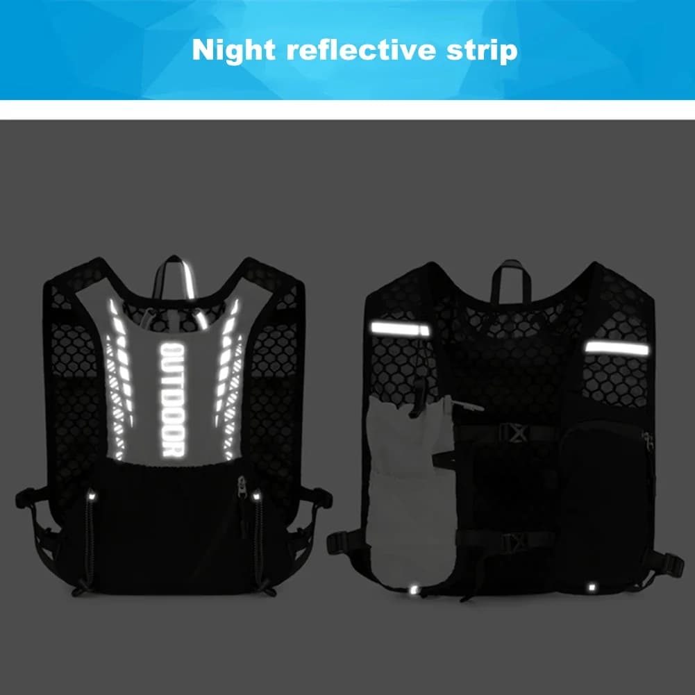 Lightweight and waterproof racing vest: Reflective Hydrating Backpack with Water Bag for Hiking and Trail Running
