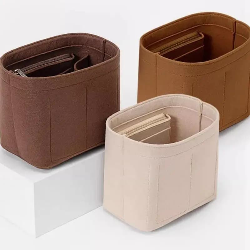 Multi-Pocket Felt Handbag Organizer Insert Divider Portable Bucket Backpack Inner Purse Storage Liner Bag