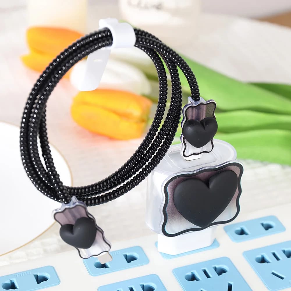 New Cartoon Charger Data Cable Case Protector and Winding Kit for Apple 20W Fast Charger Adapter Phone For EU Charger