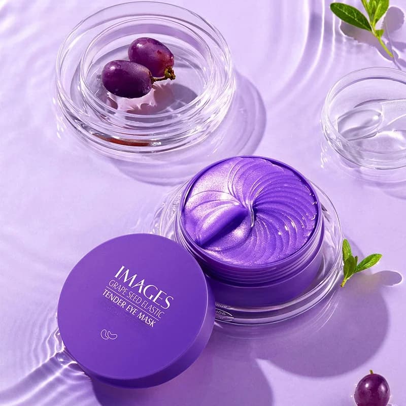 Maschera Occhi al Collagene Idratante con Estratto d'Uva, Anti-Occhiaie e Anti-Borse, Rassodante, Patch per la Cura della Pelle, 60 Pezzi