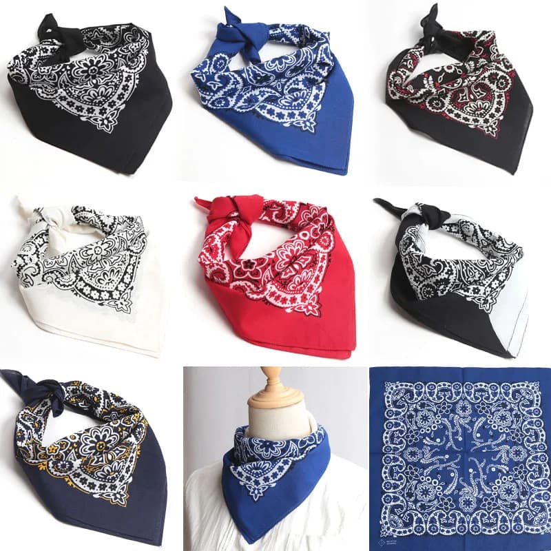 Bandana Hip Hop with Bohemien Print, Paisley Scarf, Unisex Headband from External, Wristband, Face Mask, Handkerchief