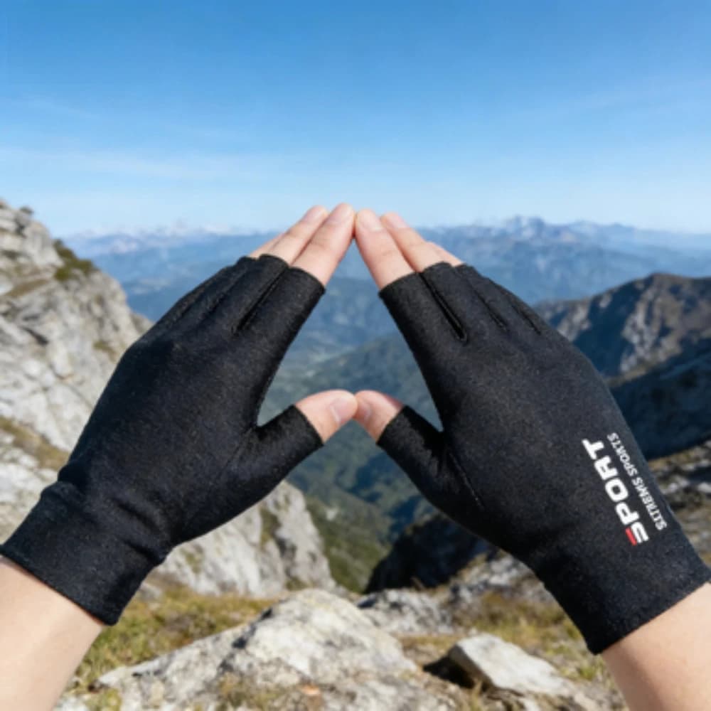 1 pair outdoor sports gloves, touchscreen anti-slip handle with UV protection for cycling, fishing, motorcycle in cold climates