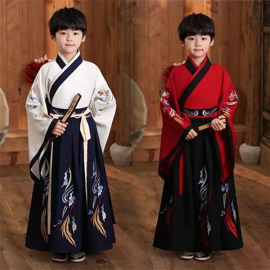 Jongens Hanfu Podium Outfit Chinese Jurk Baby Jongen Nieuwe Jaar Tang Pak Kinderen Oude Chinese Traditionele Kostuum Voor Kids