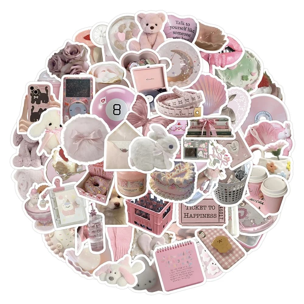103 pezzi INS stile carino rosa piccoli oggetti per casco bicicletta mano conto astuccio decalcomanie BulingBulingStickers Store