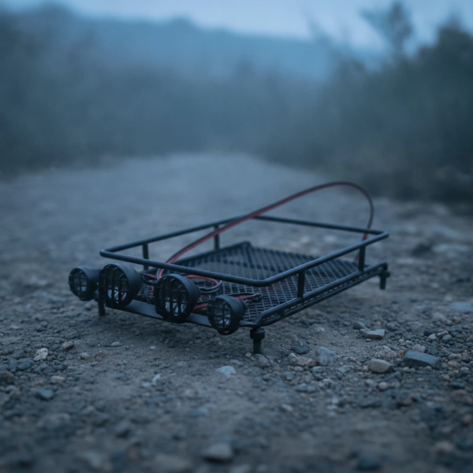 RC Roof Rack with Mesh Platform Cylindrical RC Crawler Luggage Rack Accessory Solid Easy to Install for Scale Model Upgrades