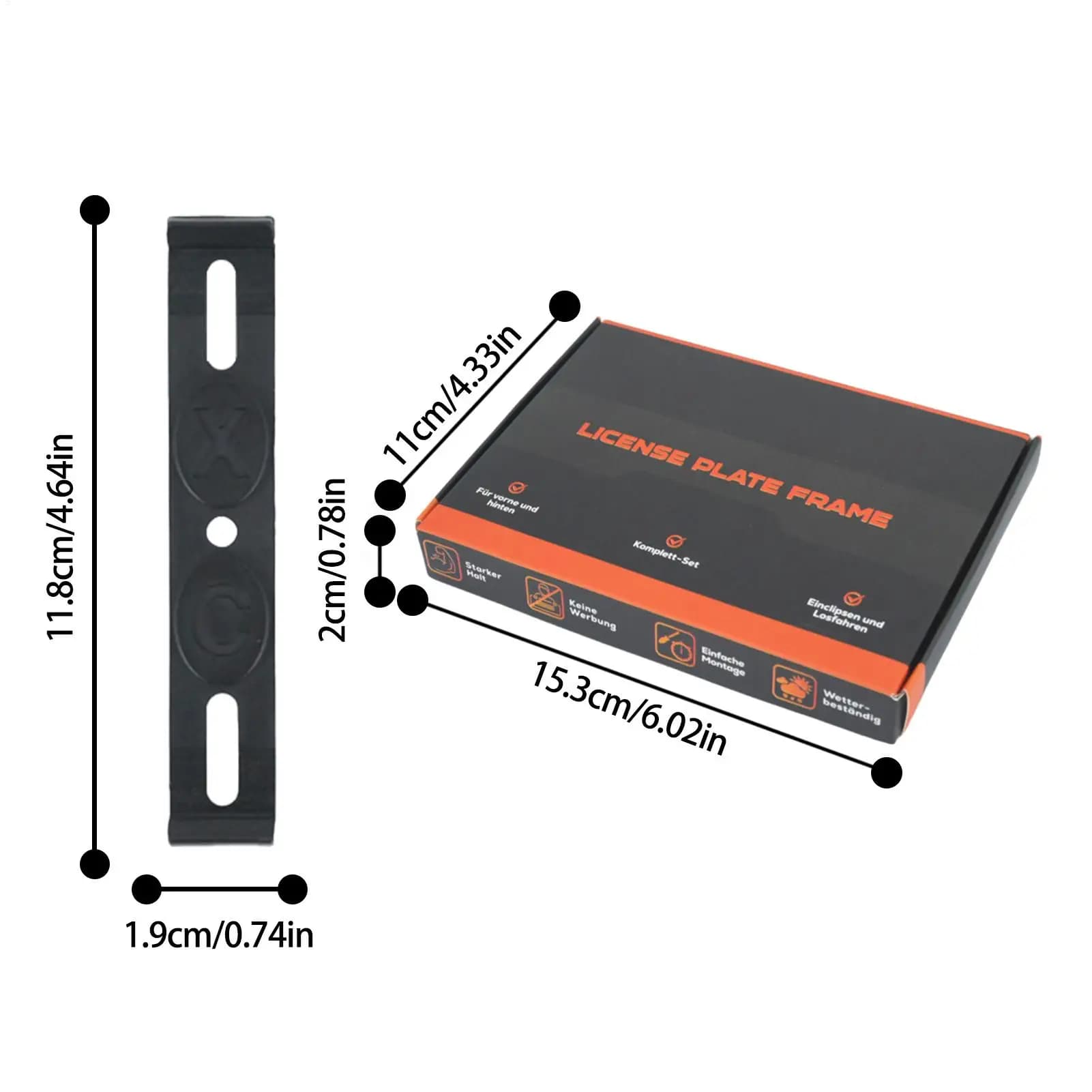 4 Pezzi Cornice Porta Targa Auto Fai-da-te Senza Cornice, Supporto Targa Anteriore e Posteriore, Accessori Auto Esterni