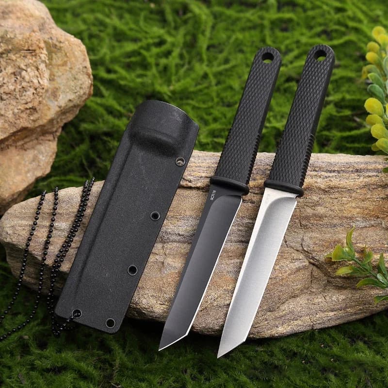 Coltello da sopravvivenza, mini coltello tascabile portatile, coltello da carne in acciaio inossidabile, adatto per il campeggio all'aperto