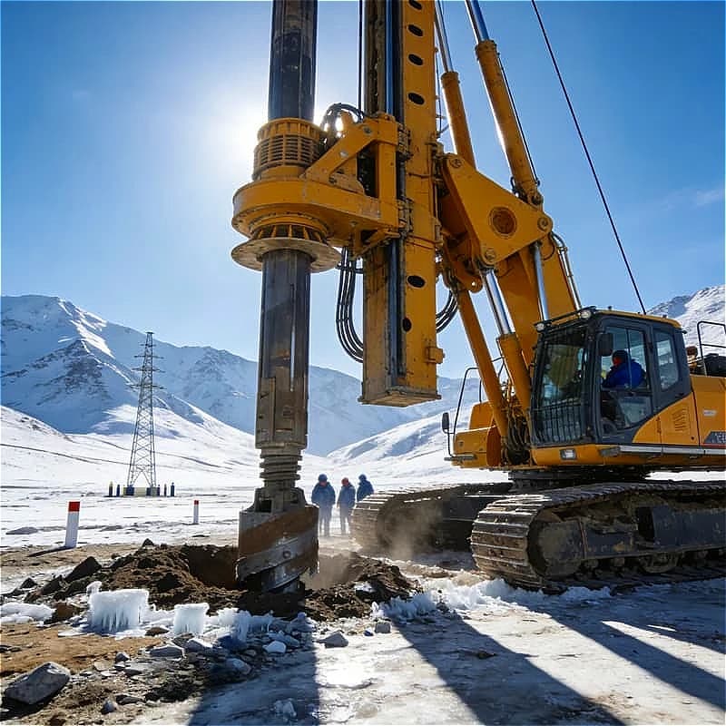 Trivella Idraulica Cingolata per Fondazioni Profonde, Installazione Personalizzata di Pali Forati a Grande Diametro per Roccia