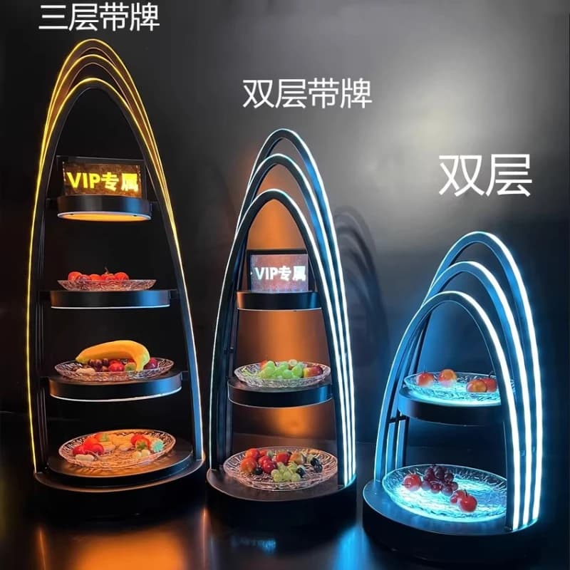 Bar creativo ricarica piatto snack led frutta di lusso ktv inventario cuore piatto di frutta secca piatto di frutta luminoso a tre strati