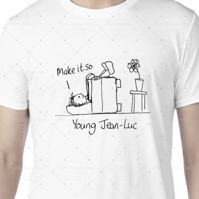 T-shirt con cappuccio da uomo 2026 Young Jean-Luc Stile fumetto disegnato a mano con astronavi Sci-Fi dell'epoca Unisex Taglie dalla S alla 6XL Adatto anche alle taglie forti