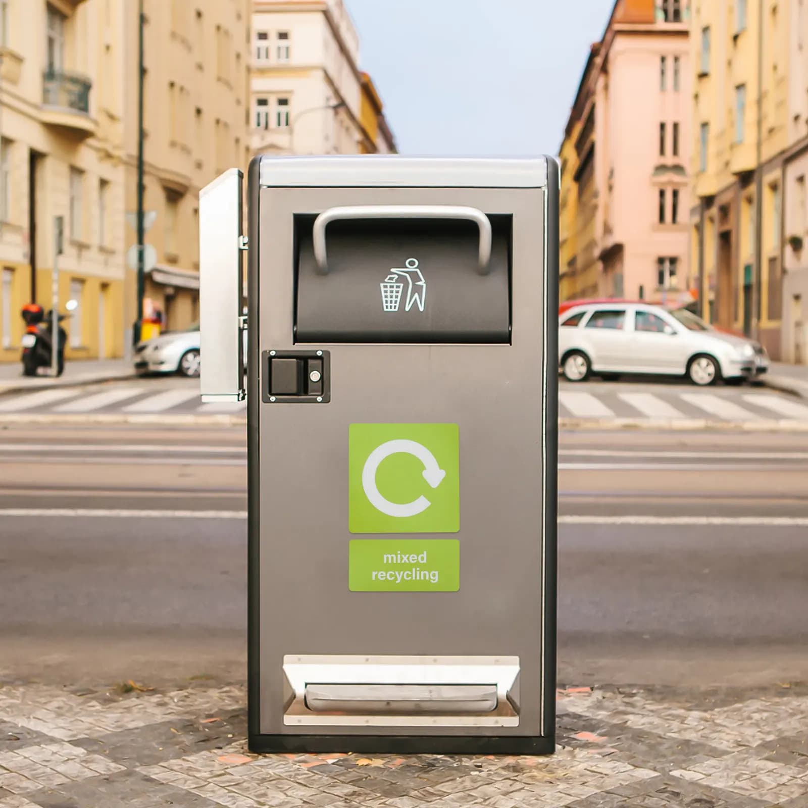 10 Pezzi Adesivi per Bidoni della Spazzatura, Etichette Adesive Riciclabili per Rifiuti Generici e Compost, per Contenitori di Rifiuti, Uffici Commerciali e Esterni