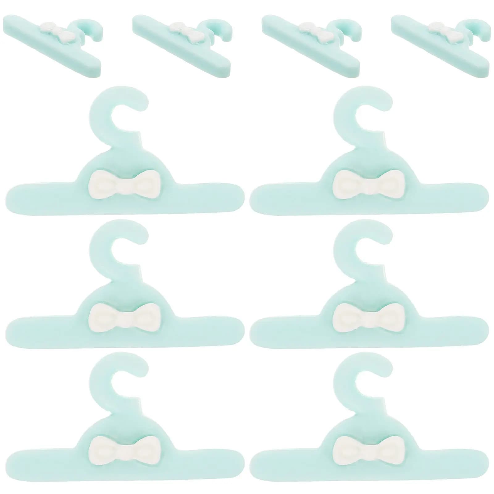 10 Pieces Mini Hangers for Doll House, Small Realistic Organizers for Children's Wardrobe