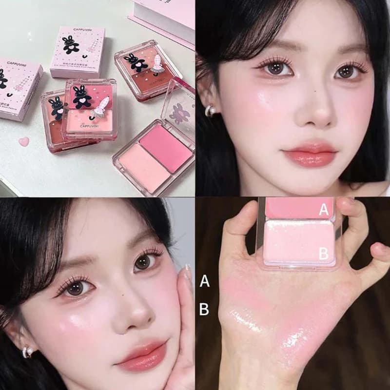 Cappuvini Blush in Crema Glitterato ad Alta Lucentezza, Illuminante Naturale per Contorno Viso e Make-up