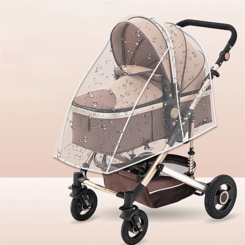 Copertura Impermeabile Universale per Passeggino, Accessori per Carrozzina, Protezione Trasparente da Vento e Polvere con Cerniera per Passeggini