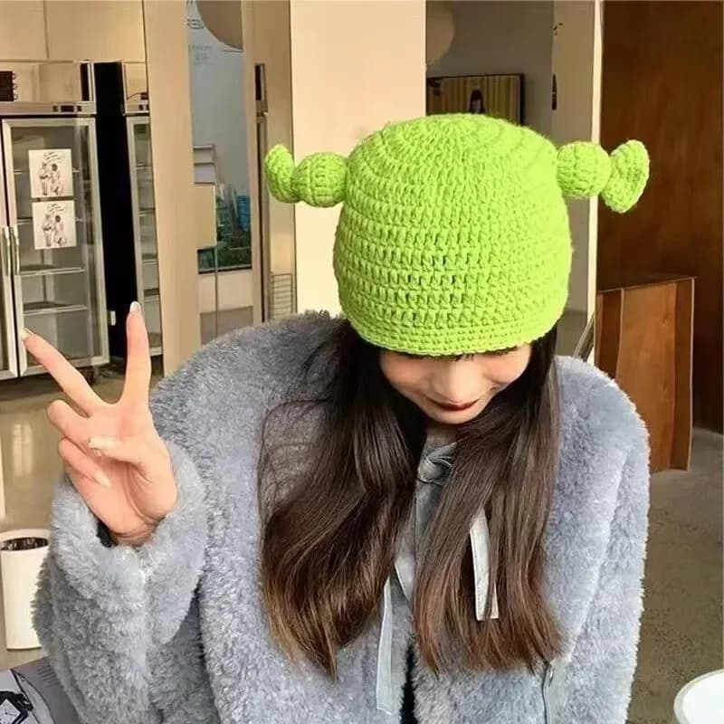 Unisex 2024 NEW Striped Men's and Women's Knitted Woolen Beard Hats Winter Funny Handmade Knitted Hats