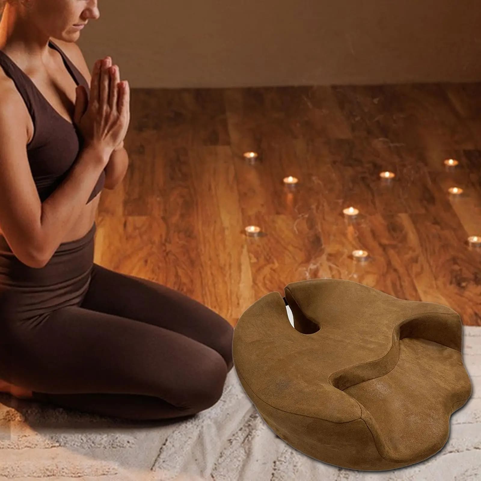 Meditation Memory Foam Cushion Comfortable Thick Memory Foam Yoga Pillow Sitting Cushion for Home, Bedroom Office Balcony