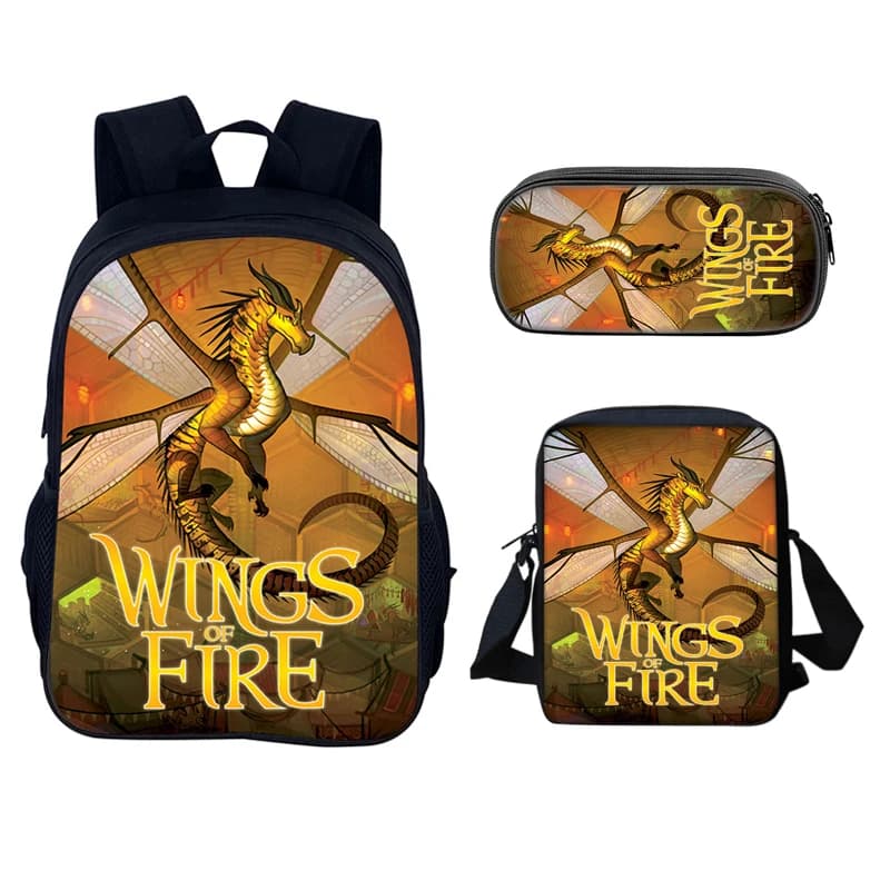 Anime 3pcs/Set Shoulder Bag Pencil Case Camping Book Bags Cartoon Wings of Fire Backpack School Bags for Boys Girls Best Gift