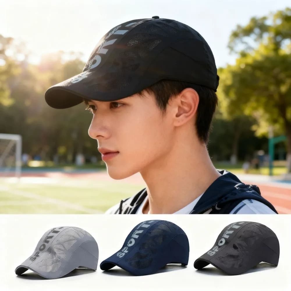 Summer Letter Print Quick Dry Hat Net Mesh Quick Dry Sun Hat Breathable Sunshade Breathable Mesh Cap Sports