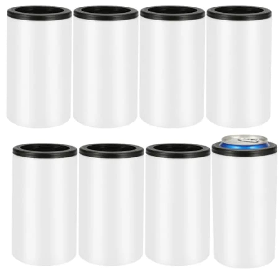 Set da 8 Portabevande Termici Vuoti per Sublimazione, in Acciaio Inossidabile, Isolati, per Sublimazione, Regali in Vinile