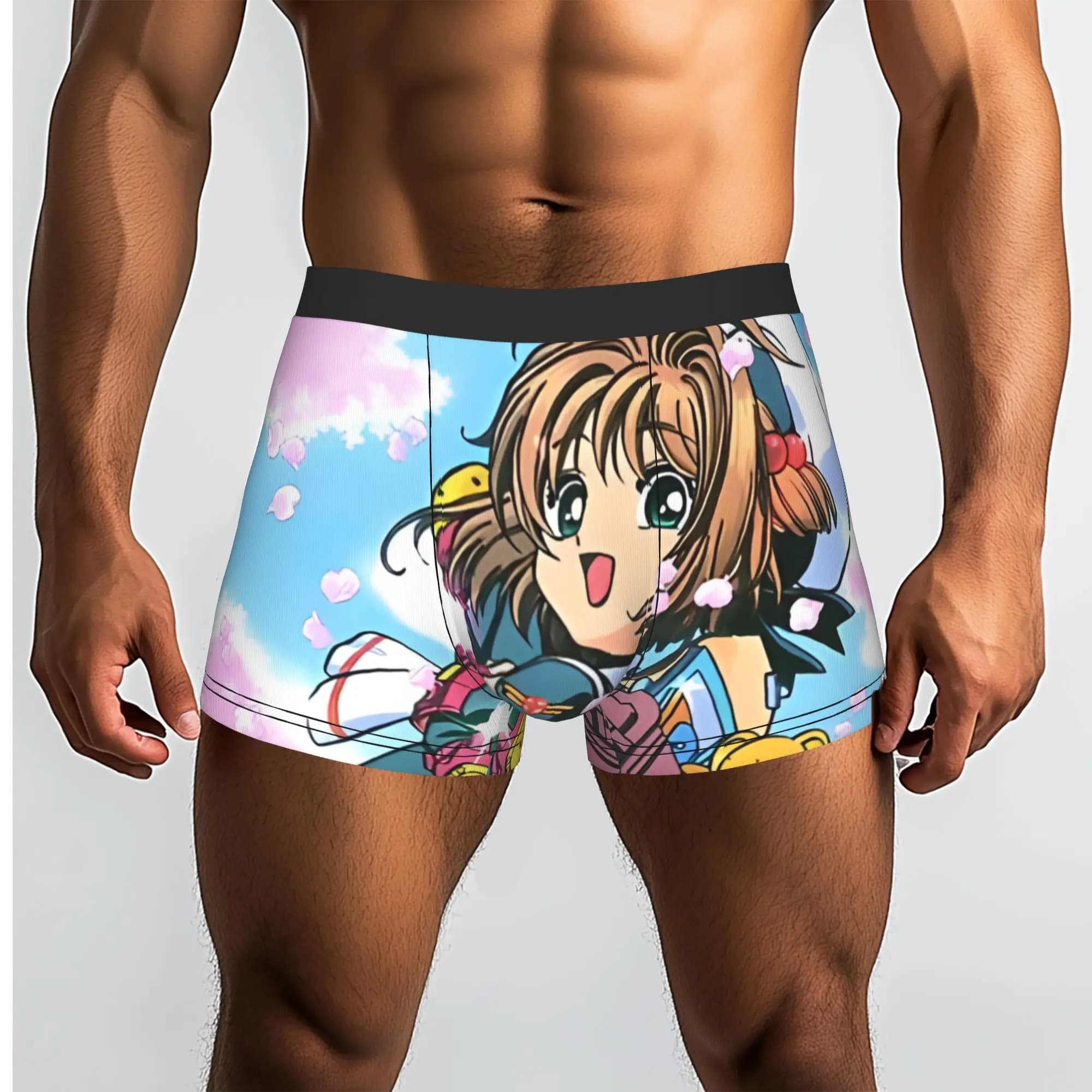 Sakura Magic Rollerblades Bandai Cardcaptor Sakura Mutande traspiranti Mutandine da uomo Pantaloncini stampati Boxer Briefs
