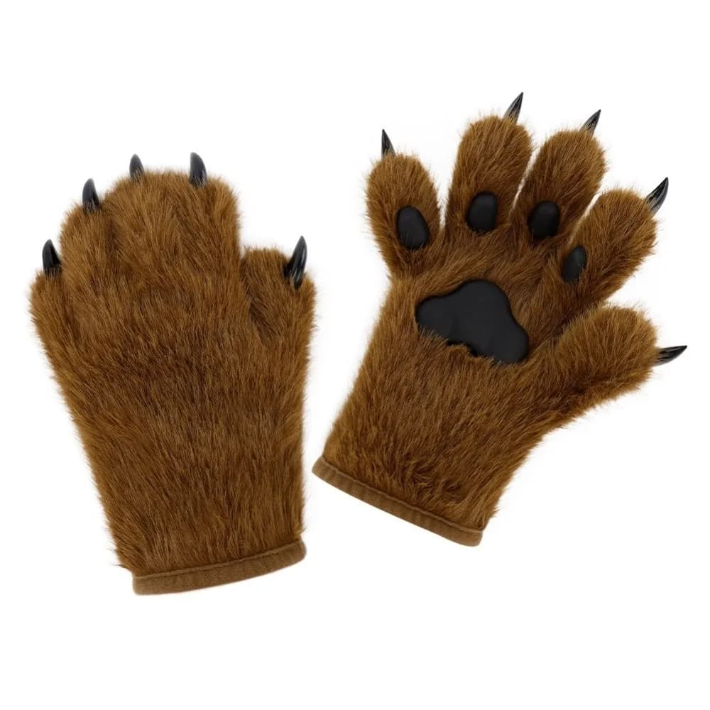 Kawaii Cartoon Cosplay Costume Gloves Furry Warm Cat Paw Gloves Cosplay Props Thicken Puppy Claw Mittens Club