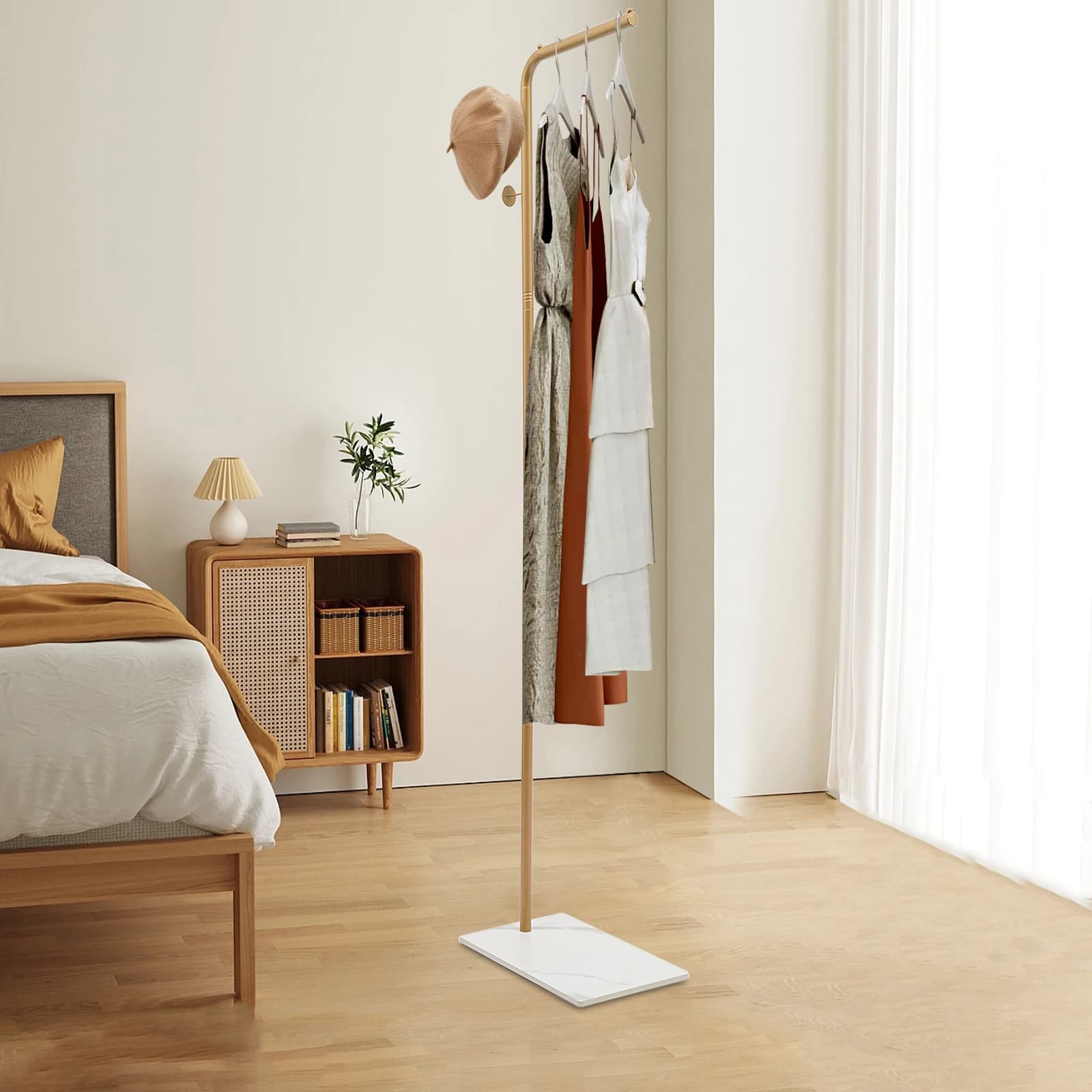 170 cm L coat hanger with 3 hooks, Hats and Bags holder, Umbrella stand, Suitable for corridors, Ingres and Atri