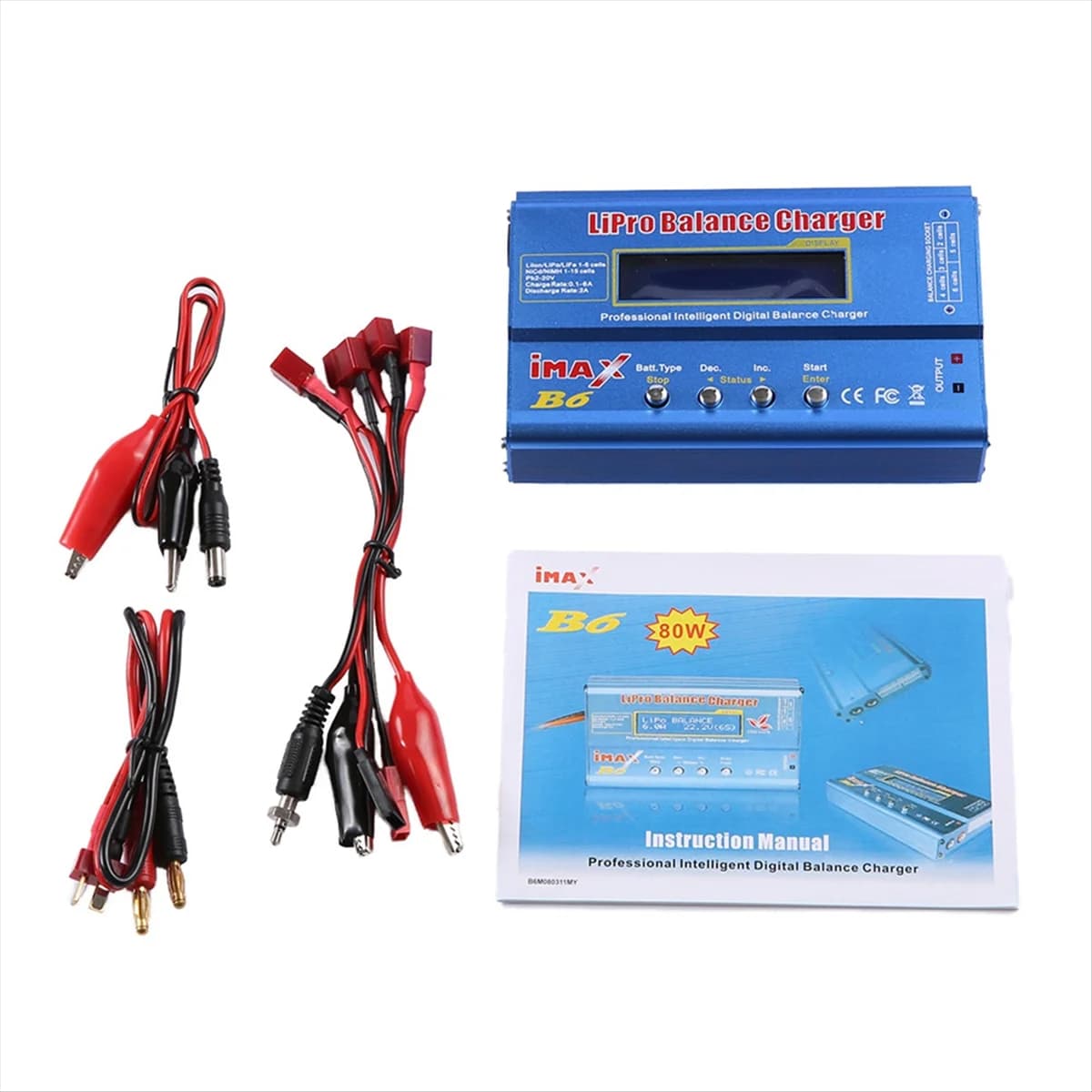 SWXF For B6 80W Lipo Charger + T Spina Lipo NiMh Li-Ion Ni-Cd Digital Lipro Balance Battery Charger Intelligent Charger