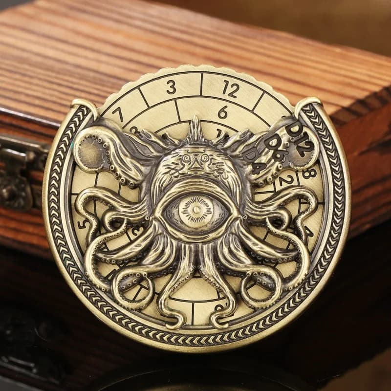 FUN HO EDC Octopus Eye Gioco digitale Dice Spinner Fidget Spinner Giocattolo antistress in metallo