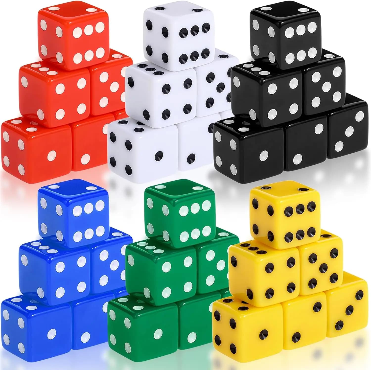 Set di 6 Dadi da 19mm a Tema Casinò, Dadi Grandi D6 in Acrilico Opaco per Giochi da Tavolo e Feste a Tema Compleanno