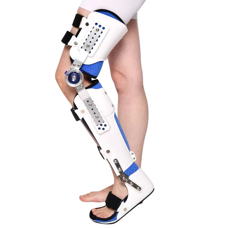 Adjustable Knee Ankle Foot Orthosis KAFO Leg Support Brace for Patella Tibia Fibula Ankle Injury Stabilizer