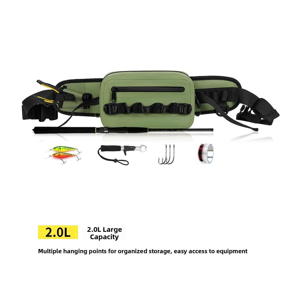 Borsa da Pesca Impermeabile Multifunzione, Marsupio per Attrezzatura da Pesca, Borsa Portatile per Esche e Ami da Pesca, Zaino da Pesca