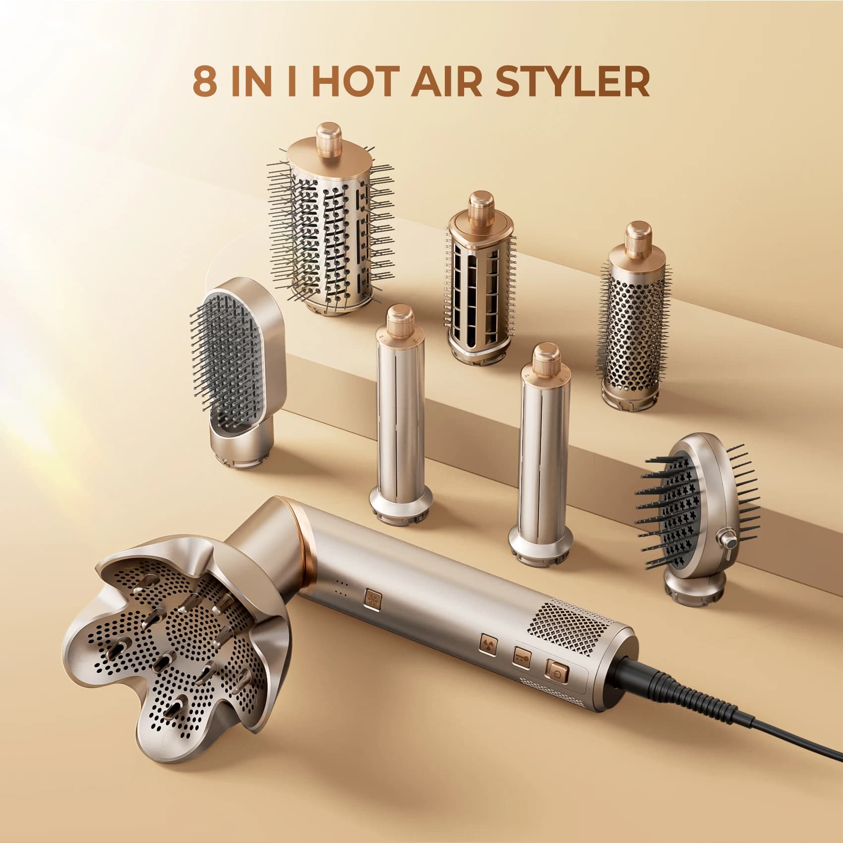 Asciugacapelli 8 in 1 Strumenti per styler Set completo Motore brushless da salone 110000 Rpm Asciugatrice professionale con pettine
