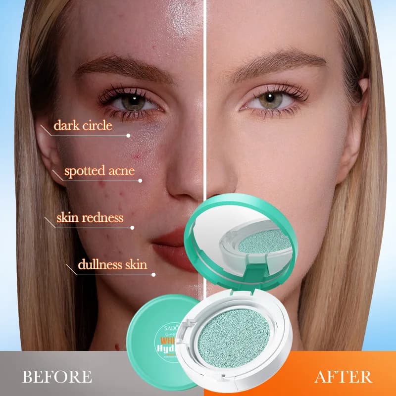 SADOER Cuscino d'aria Sbiancante Barriera idratante Correttore BB Cream Illumina la protezione solare idratante SPF60 + Trucco antiscottature