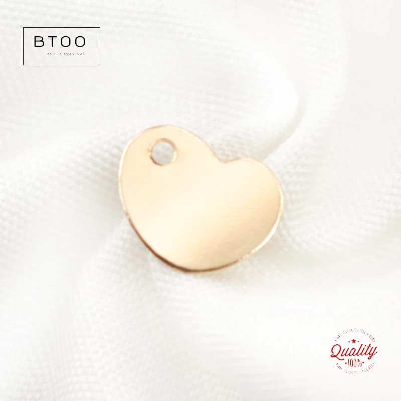 Ciondolo a forma di cuore in oro 14 carati con fori singoli e doppi, accessorio per la creazione di braccialetti e collane fai da te.