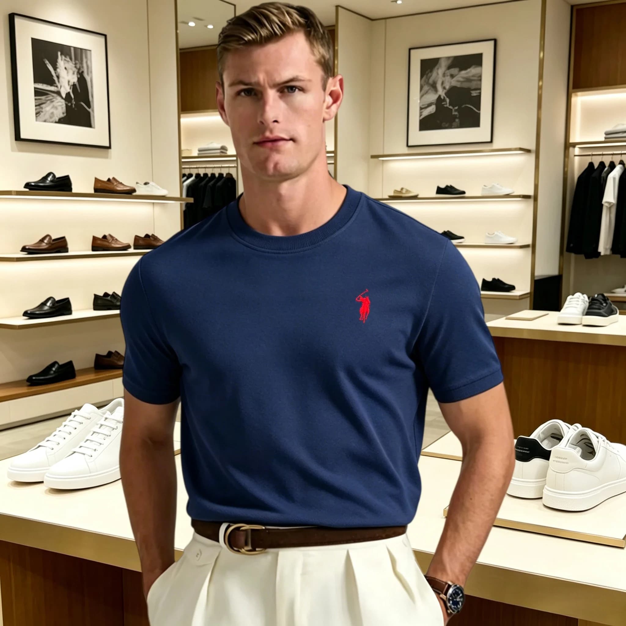 100% pure cotton high-quality brand round neck short sleeved men's 2026 summer fashion pony embroidery T-shirt casual sports top