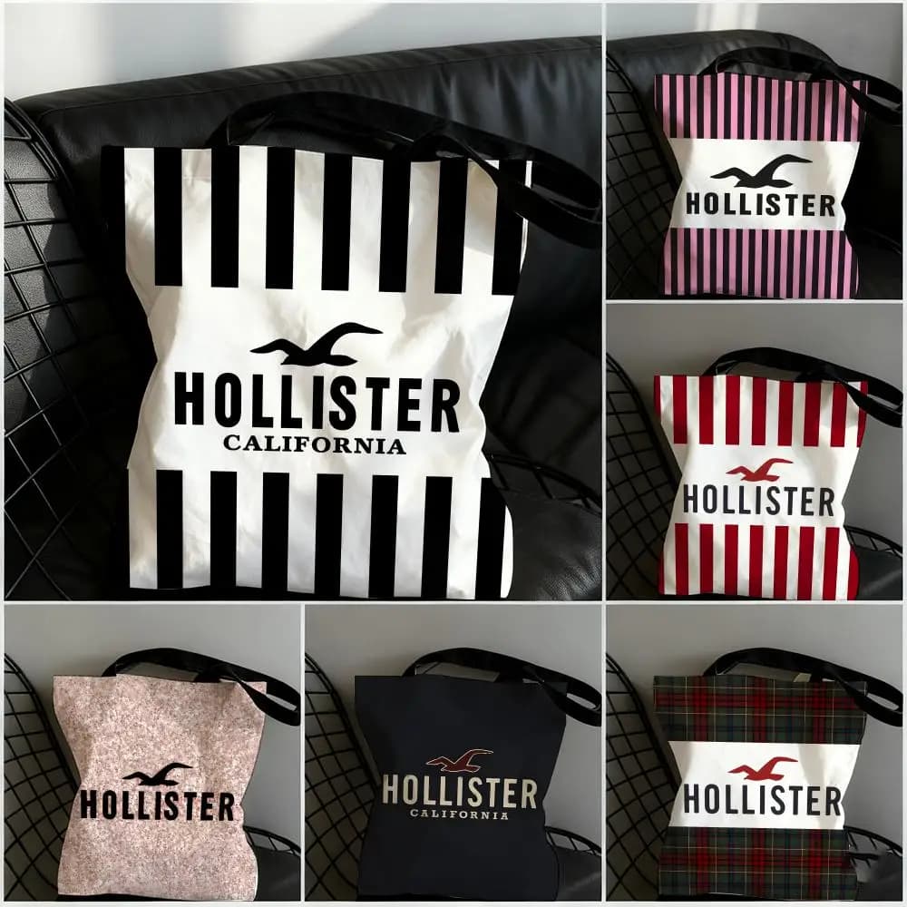 Borse portaoggetti di marca H-Hollister, borsa in tela di grande capacità per studentesse, per contenere libri, borsa tote per mamme