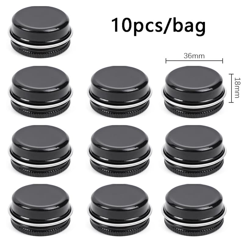 10PCS 10ML Barattoli rotondi in metallo Lattine vuote in alluminio argento con coperchio a vite Barattoli per spezie Candele Rossetto Cosmetico