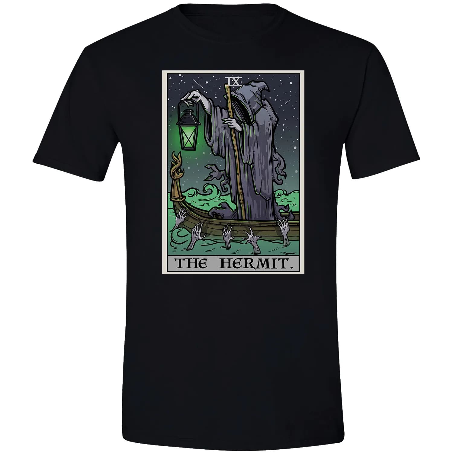 Maglietta The Hermit Tarot Card, stile Gotico Halloween Grim Reaper Horror Goth