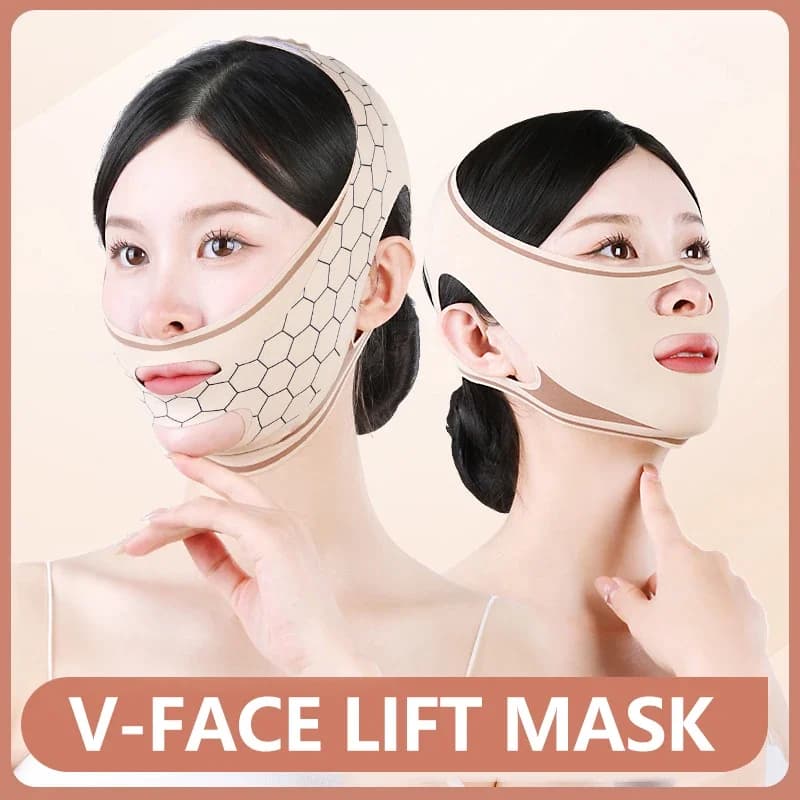 Fascia per il viso a V traspirante Guancia sollevare il viso Cintura sottile Ridurre il doppio mento V-Line Benda modellante Benda antirughe per il viso