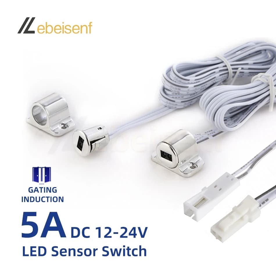 Nuovo Mini Doppia Porta Sensore di Controllo Interruttore On-Off DC 12V 24V 5A Superficie/Scollata installazione LED Armadio Luci Armadio Controller