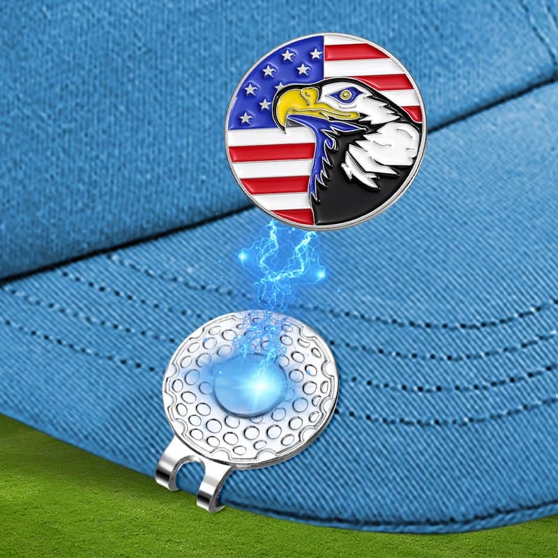 Pennarelli per palline da Golf con Clip per cappello magnetico accessori per gufo bandiera americana Pin gioielli Clip per berretto da Baseball regalo per amante del Golf
